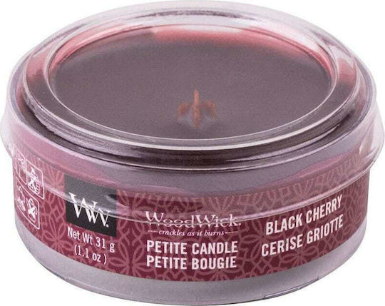 WoodWick Duftkerze Gefäß mit Duft Schwarze Kirsche Petite Rot 31gr 1Stück