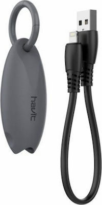 Havit Keychain USB to Lightning Cable Γκρι 0.22m (H651)
