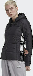 Adidas Women's Short Puffer Jacket for Winter with Hood Black