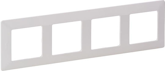 Legrand Valena Life Πλαίσιο Διακόπτη 4 Θέσεων σε Λευκό Χρώμα 754004