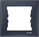 Schneider Electric Sedna Switch Frame 1 Position Vertical Installation Graphite in Gray Color SDN5800170