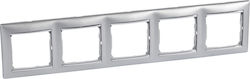 Legrand Valena Switch Frame 5 Positions Horizontal Installation in Silver Color 770355 Legrand Valena Switch Frame 5 Positions Horizontal Installation in Silver Color 770355