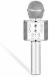 WSTER Безжичен микрофон за караоке в сребърен Цвят