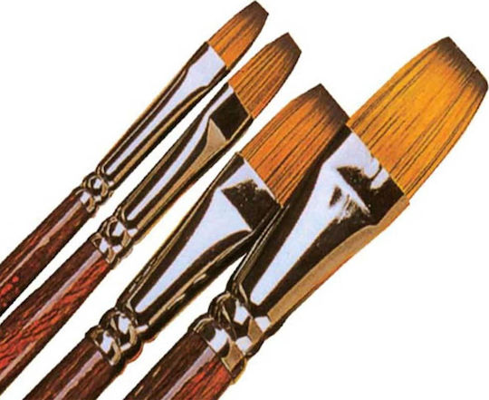 Artmate Πινέλο Πλακέ Με Κοντή Λαβή & Συνθετική Τρίχα Νο 8