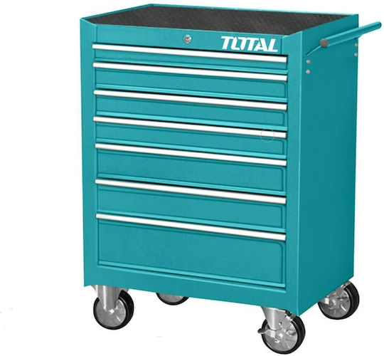 Total Wheeled Metallic Tool Carrier with 7 Drawers W68xD45.8xH94.5cm