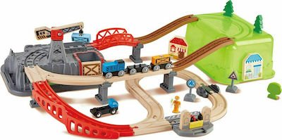 Hape Railway Construction Kit Set with Train made of Wood for 3++ Years