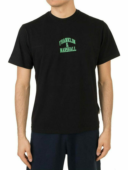 Franklin & Marshall T-shirt Bărbătesc cu Mânecă Scurtă Negru