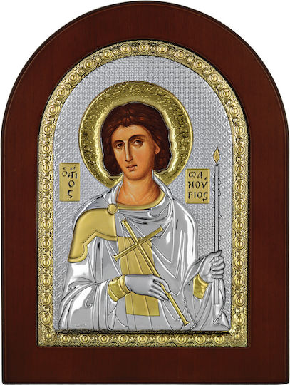 Prince Silvero Εικόνα Άγιος Φανούριος Ασημένια 20x26εκ.