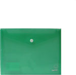 Typotrust Φάκελος Διαφανής με Κουμπί για Χαρτί A5 Πράσινος FP25005