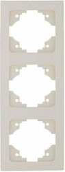 Eurolamp Switch Frame 3 Positions Vertical Installation in Beige Color 152-12126