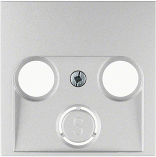 Hager S.1/B.3/B.7 TV-Antenna Socket Front TV+FM+SAT in Silver Color 12031404