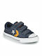 Star Player OX 3V L Παιδικά Sneakers Ανατομικά με Σκρατς Μπλε