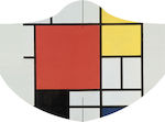 Loqi Face Mask Artist Piet Mondrian Composition Red Yellow Blue 1τμχ