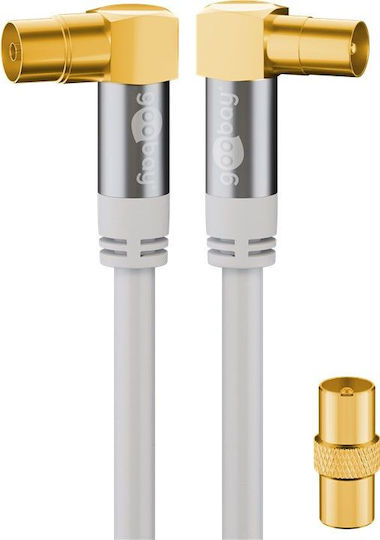 Goobay Antenna Cable Coax male - Coax female White 5m (70422) 1pcs