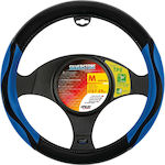 Lampa Car Steering Wheel Cover Silverstone with Diameter 37-39cm Leatherette Blue L3294.7