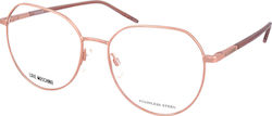 Moschino Metal Eyeglass Frame Rose Gold MOL560 DDB