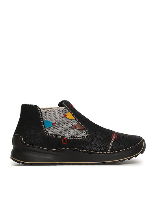 Piele Cizme de gleznă pentru femei Negru