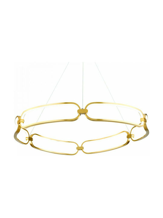 Inlight 6176-Α Pendant Light LED Suspension with Natural White Light Gold 6176-Α-Χρυσαφί