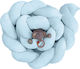 Baby Oliver Crib Bumper Braided Inside Light Blue 18x200cm
