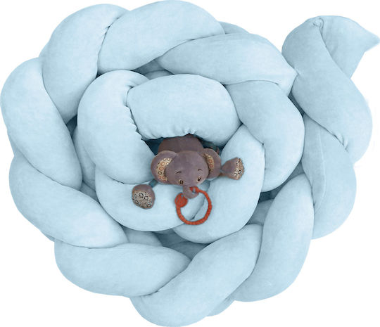 Baby Oliver Crib Bumper Braided Inside Light Blue 18x200cm