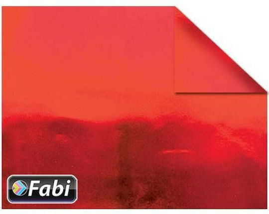 Fabi Karton Metallisch Beidseitig 50x70cm. Rot