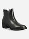 Damen Chelsea Stiefeletten mit mittlerem Absatz Schwarz