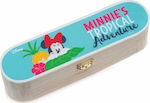 Christening Favor with Pencil Case Minnie Tropical made of Wood