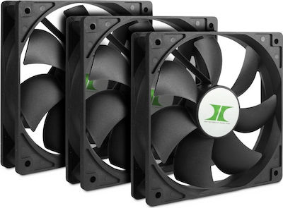 Inter-Tech 88887289 Case Fan 120mm με Σύνδεση 4-Pin PWM 3τμχ