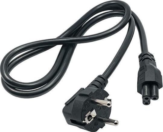 Akyga IEC C5 - Schuko Cable 1m Μαύρο AK-NB-08A