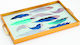 Mpoutlas Decorative Wooden Rectangular Tray 48x30x3.5cm