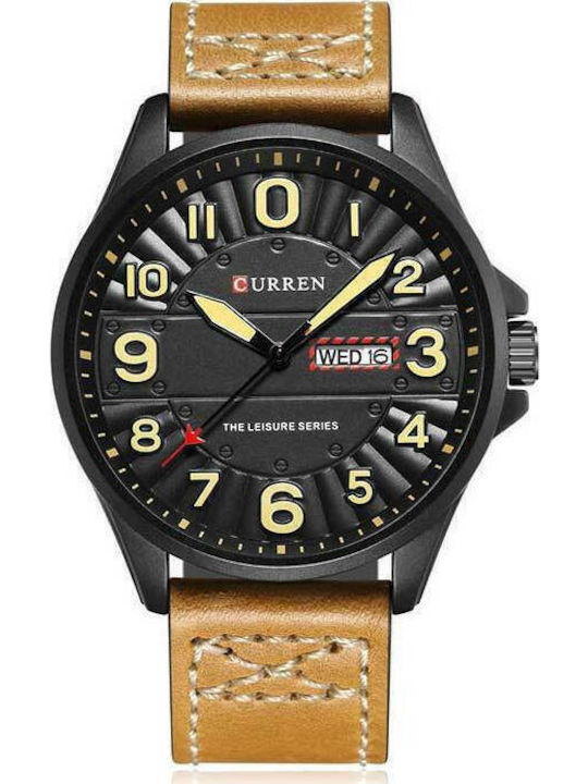 Curren Men's Watch 45mm Battery with Leather St...