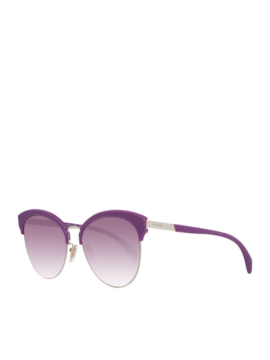 Police Sparkle 7 Women's Sunglasses with Blue Frame and Purple Gradient Lens SPL619 08FF