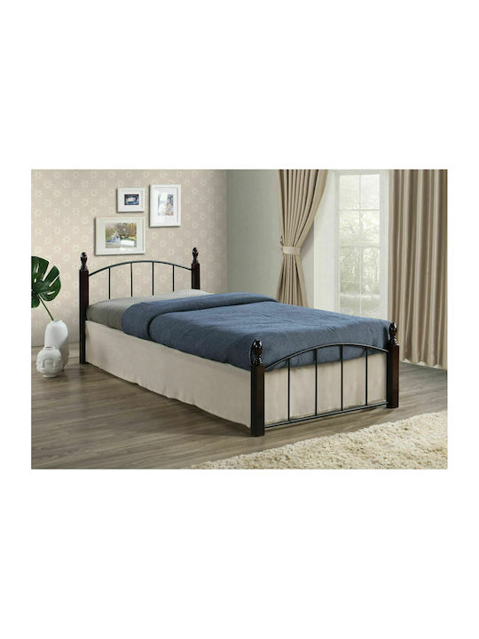 Aragon Κρεβάτι Ημίδιπλο Μεταλλικό Μαύρο για Στρώμα 120x200cm