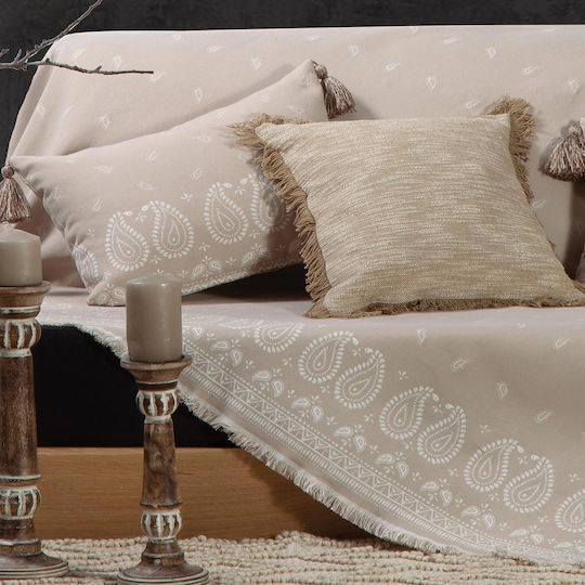 Nef-Nef Homeware Panter Ριχτάρι Πολυθρόνας Ζακάρ 170x180εκ. Ecru