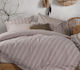 Nef-Nef Homeware Σετ Παπλωματοθήκη Βαμβακερή 230x240cm Υπέρδιπλη με 2 Μαξιλαροθήκες Visual Beige