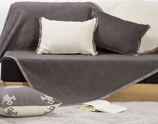 Nef-Nef Homeware Ριχτάρι Διθέσιου Καναπέ New Tanger 180x250εκ. Anthracite/Ecru