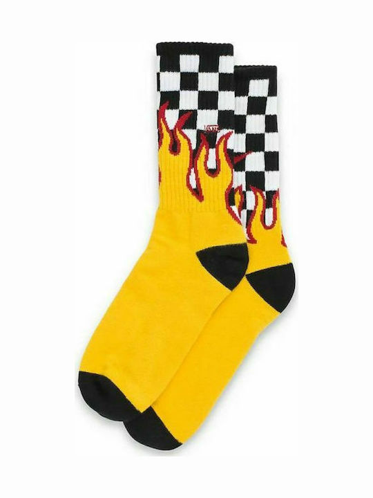 Vans Flame Check Crew Ανδρικές Κάλτσες με Σχέδια Πολύχρωμες