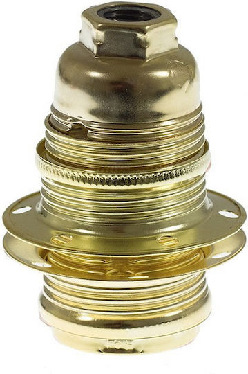 Metal Socket with Thread and 2 Washers Socket Extension for Socket E14 in Gold color Set 1pcs 15-00143