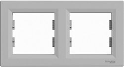 Schneider Electric Asfora Πλαίσιο Διακόπτη 2 Θέσεων Οριζόντιας Τοποθέτησης σε Ασημί Χρώμα EPH5800261