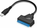 SK996436 Adapter Konverter Kabel Konverter USB 3.1 Stecker Typ C auf SATA 22 Pin für Festplatten 2.5" & SSD Schwarz (1005)