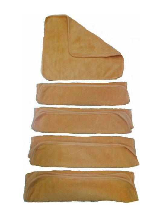 Double With Trim Shoulder Burp Cloths Orange 30x30cm. 5pcs