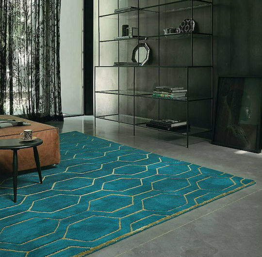 Wedgwood BC291518 Χειροποίητο Χαλί Ορθογώνιο Μάλλινο Blue Arris Teal 120x180cm