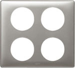 Legrand Celiane Universal Switch Frame 4-Slots Silver 2x2 Θέσεων 068968