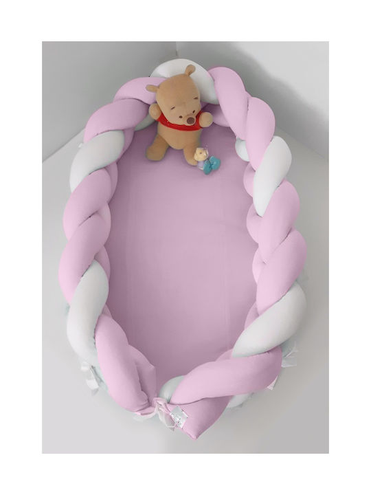 Baby Oliver Βρεφικό Μαξιλάρι Φωλιά White/PInk