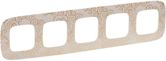 Legrand Valena Allure Switch Frame 5 Positions Horizontal Installation Narcis in Gold Color 754355