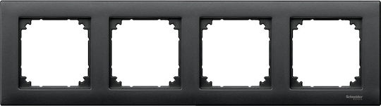Schneider Electric Merten M-Plan Switch Frame 4 Positions Vertical and Horizontal Installation in Black Color MTN486414