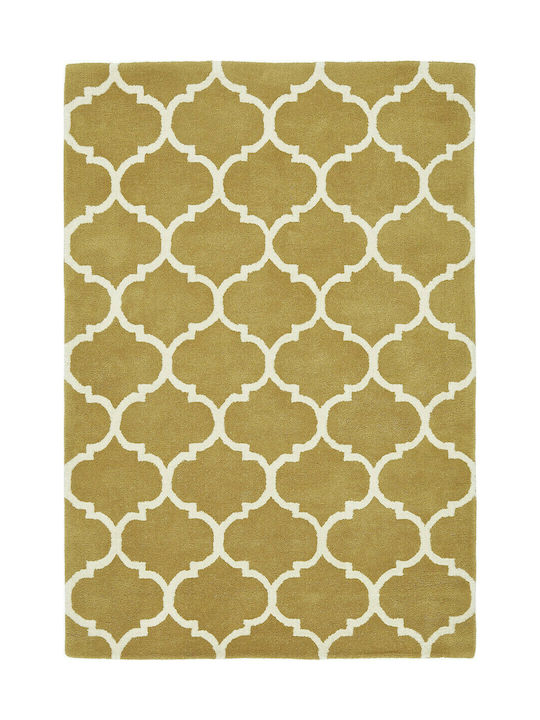 Asiatic London Ogee Handmade Rug Rectangular Wool Yellow