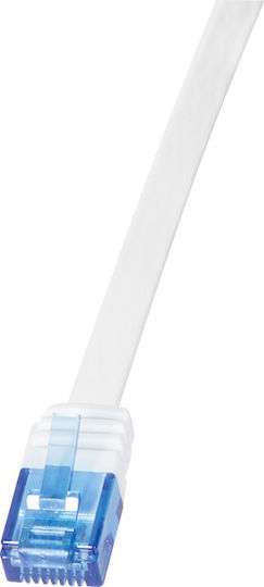 LogiLink Flat U/UTP Cat.6 Gigabit Ethernet Network Cable 1m White