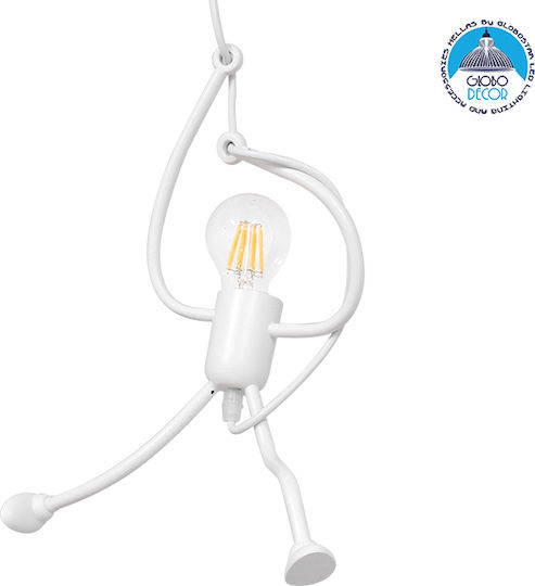 GloboStar Little Man Κρεμαστό Φωτιστικό Λευκό 37x23x40εκ.