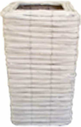 Art et Lumiere Übertopf Rattan Weiß 23x23x41εκ.